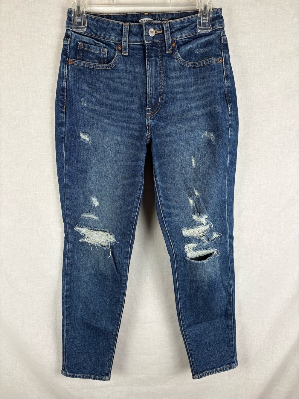 Old Navy High-Waisted O.G. Straight Ripped Jeans Medium Wash Size 0